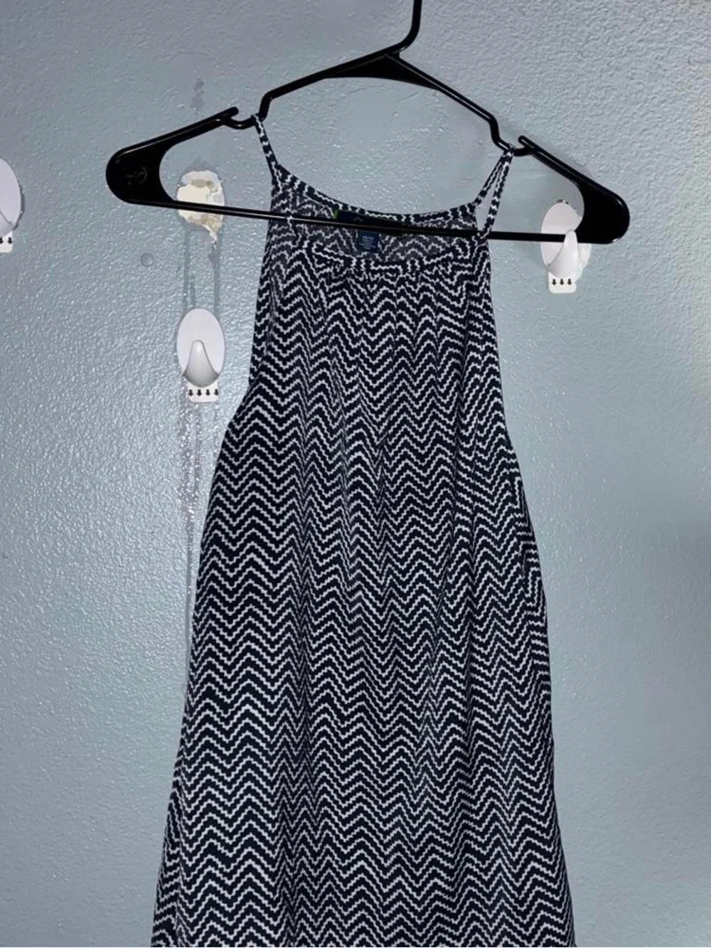 Black & White Chevron Halter Dress